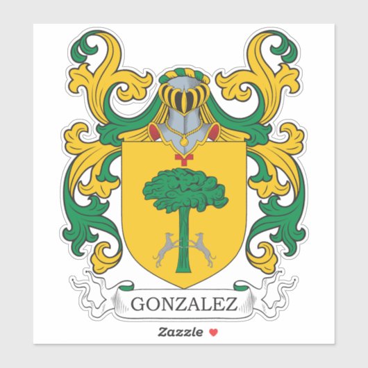 Gonzalez Family Crest Sticker (Vel)