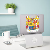 Gonzalez Family Crest Sticker (Laptop op bureau)