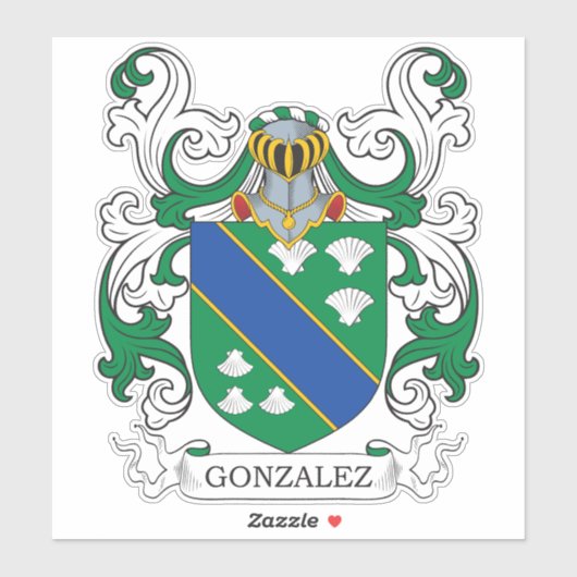 Gonzalez Family Crest Sticker (Vel)