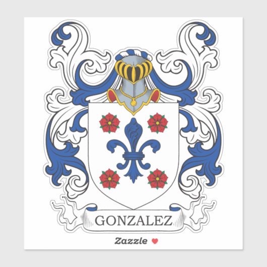 Gonzalez Family Crest Sticker (Vel)