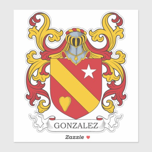 Gonzalez Family Crest Sticker (Vel)