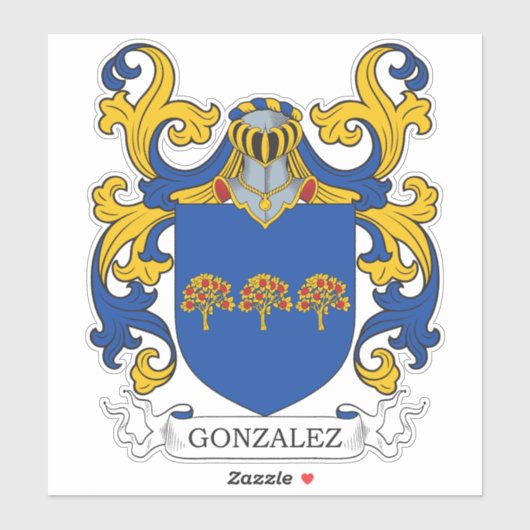 Gonzalez Family Crest Sticker (Vel)
