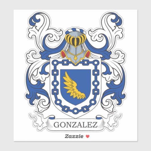 Gonzalez Family Crest Sticker (Vel)