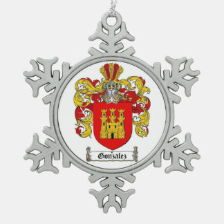 Gonzalez Family Crest Tin Sneeuwvlok Ornament