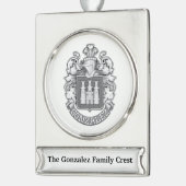 Gonzalez Family Crest  Verzilverd Banner Ornament (Links)