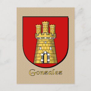 Gonzalez Family Heraldic Shield Briefkaart