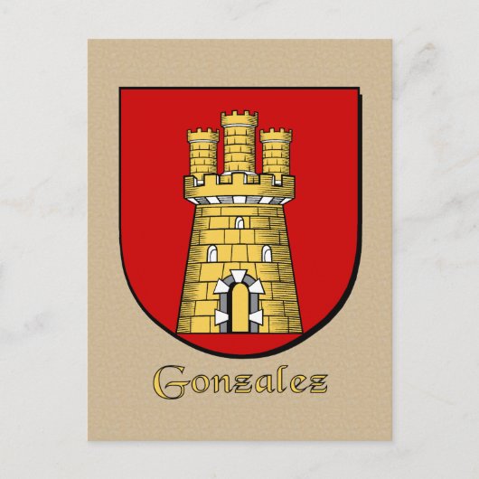 Gonzalez Family Heraldic Shield Briefkaart (Voorkant)
