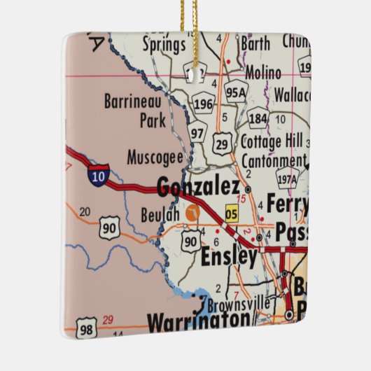 Gonzalez Florida Map Keramisch Ornament (Rechts)