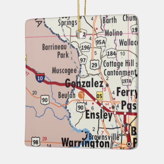 Gonzalez Florida Map Keramisch Ornament (Links)