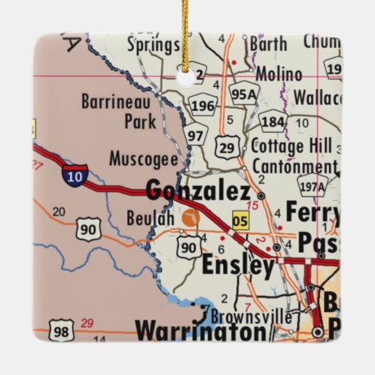 Gonzalez Florida Map Keramisch Ornament (Achterkant)