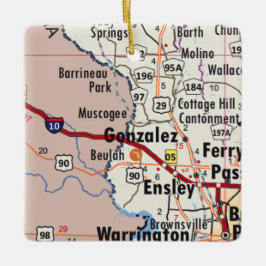 Gonzalez Florida Map Keramisch Ornament