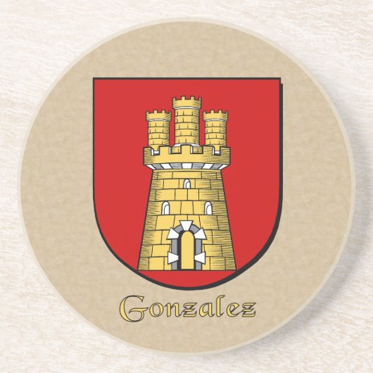 Gonzalez Heraldic Shield Zandsteen Onderzetter (Voorkant)