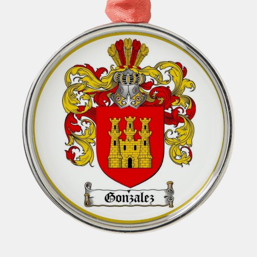 Gonzalez (Spaans) Familiekust * Metalen Ornament (Voorkant)
