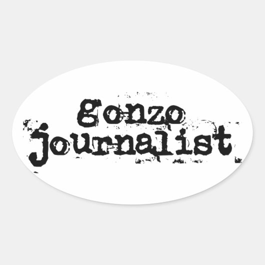 Gonzo Journalist Ovale Sticker (Voorkant)