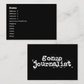 Gonzo Journalist Visitekaartje (Voorkant / Achterkant)