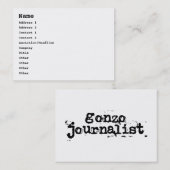 Gonzo Journalist Visitekaartje (Voorkant / Achterkant)