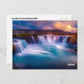 Gooafoss IJsland Waterfall Briefkaart (Voorkant / Achterkant)