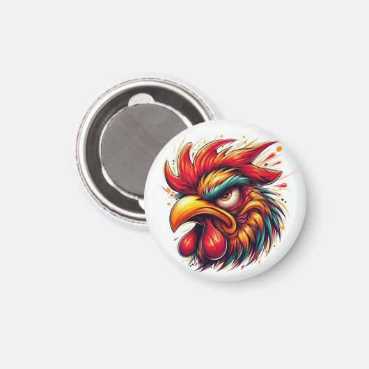 Goober the Furious Rooster Magnet (Voorkant / Achterkant)
