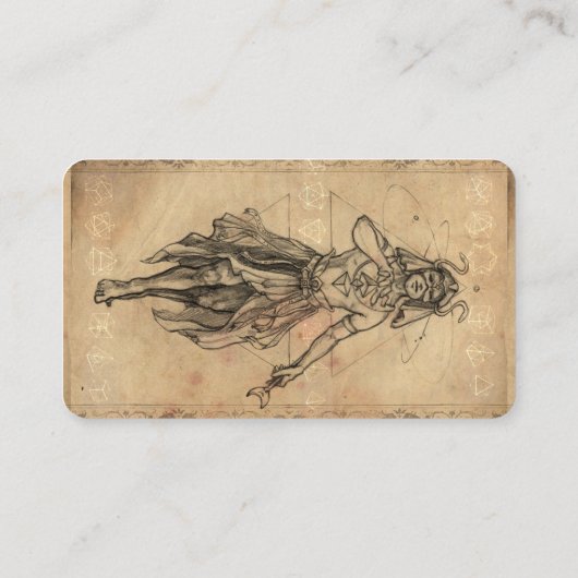 Goochelaar antiek kunstzinnig elegant Visitekaartj Visitekaartje (Achterkant)
