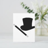 goochelaar bovenhoed en toverstaf briefkaart (Staand voorkant)