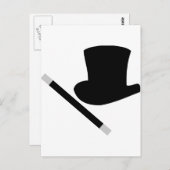 goochelaar bovenhoed en toverstaf briefkaart (Voorkant / Achterkant)