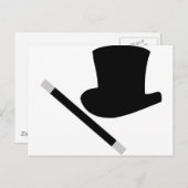 goochelaar bovenhoed en toverstaf briefkaart (Voorkant / Achterkant)