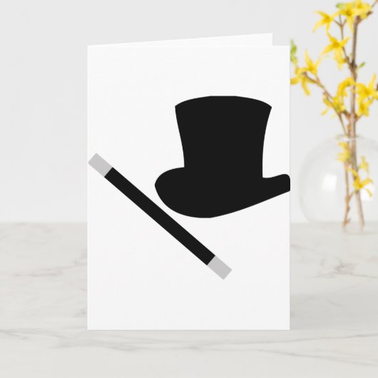 goochelaar bovenhoed en toverstaf kaart (Gele Bloem)