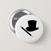 goochelaar bovenhoed en toverstaf ronde button 5,7 cm (Voorkant /achterkant)