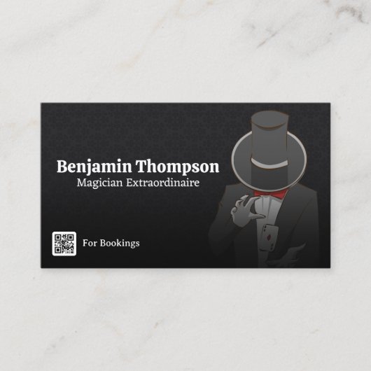 Goochelaar doet een Kaart truc Visitekaartje (Voorkant)