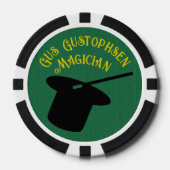 Goochelaar Gepersonaliseerde Top Hoed en Dove Poker Chips (Voorkant)