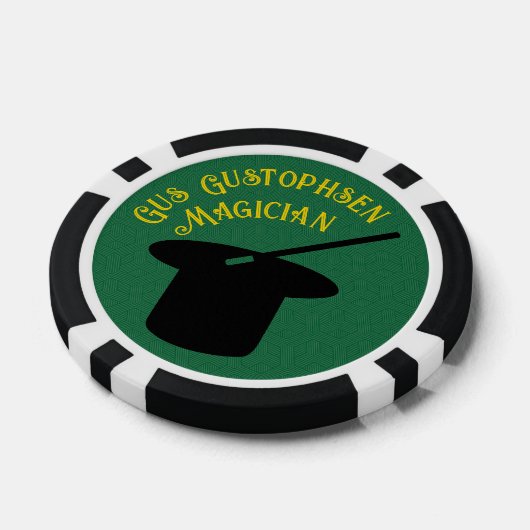 Goochelaar Gepersonaliseerde Top Hoed en Dove Poker Chips (Enkel)