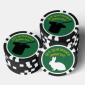 Goochelaar Gepersonaliseerde Top Hoed en Konijn Poker Chips (Opstapeling)