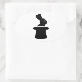 Goochelaar konijn top hoed ovale sticker (Tas)