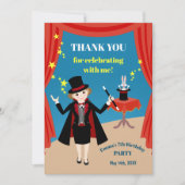 goochelaar meisje Show verjaardagsfeestje Bedankkaart (Voorkant)