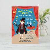 goochelaar meisje Show verjaardagsfeestje Kaart (Staand voorkant)