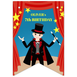 goochelaar meisje Show verjaardagsfeestje Vlaggetjes