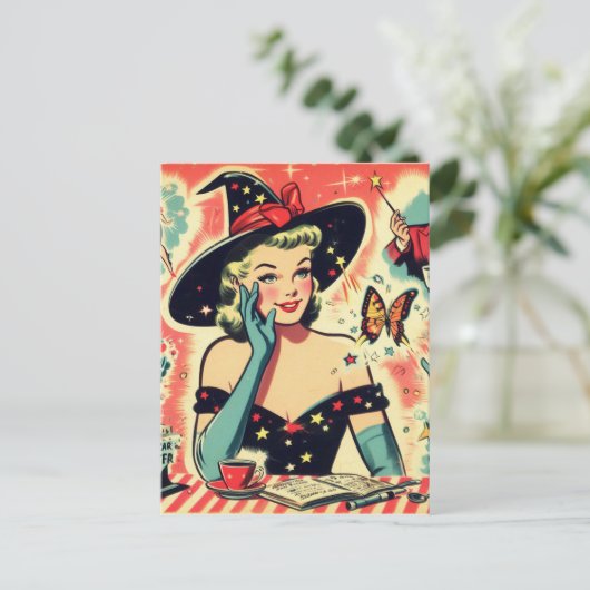  goochelaar Pin Up Briefkaart (Staand voorkant)