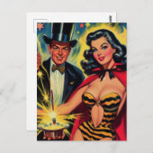  goochelaar Pin Up Briefkaart (Voorkant / Achterkant)