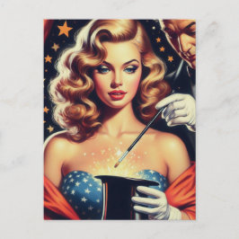 Goochelaar Pin Up Briefkaart