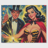 goochelaar Pin Up Cadeaupapier (Vlak)