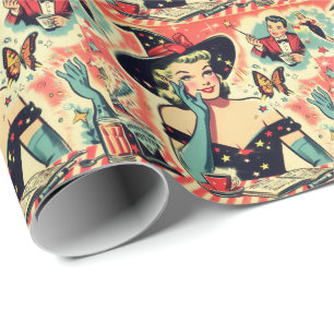  goochelaar Pin Up Cadeaupapier