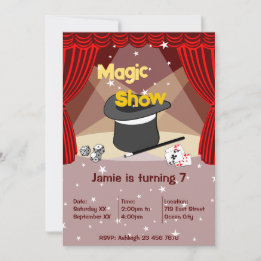 Goochelaar Show Kinder 7e Verjaardagsfeestuitnodig