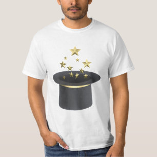Goochelaars hoed met gouden sterren t-shirt