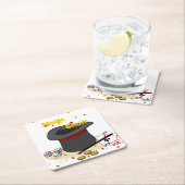 Goochelaar's Pet Happy Birthday Rode Kinder Party Kartonnen Onderzetters (Insitu)