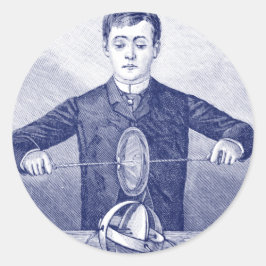  goocheltruc of wetenschappelijk experiment ronde sticker
