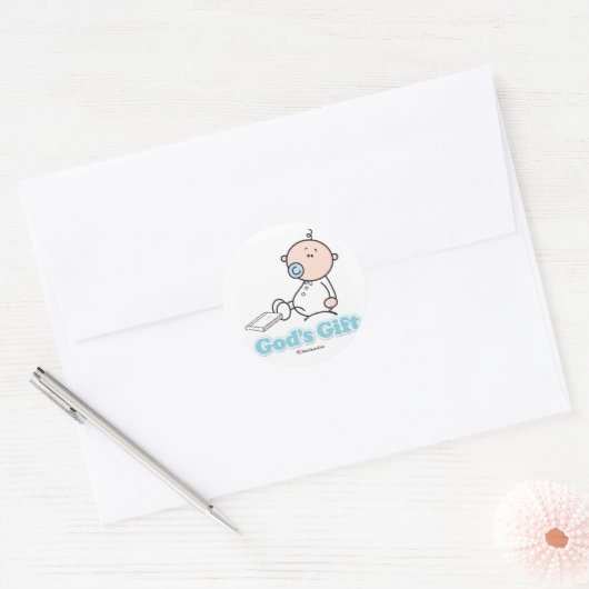 GoochiCoo - Gods cadeau Ronde Sticker (Envelop)