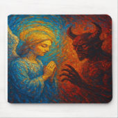 “Good and Evil – Abstract Angel and Demon Painting Muismat (Voorkant)