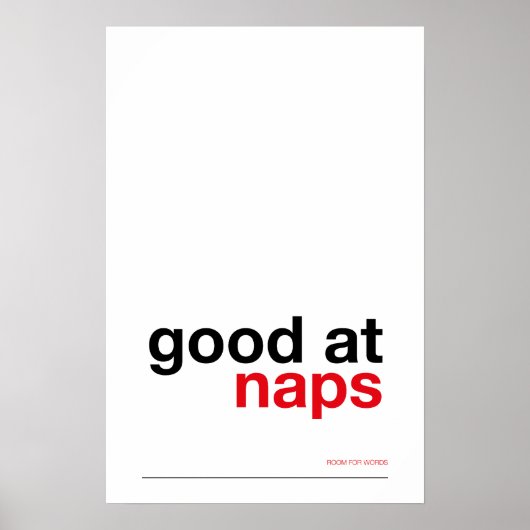 GOOD AT NAPS – Cozy Wall Art Poster (Voorkant)