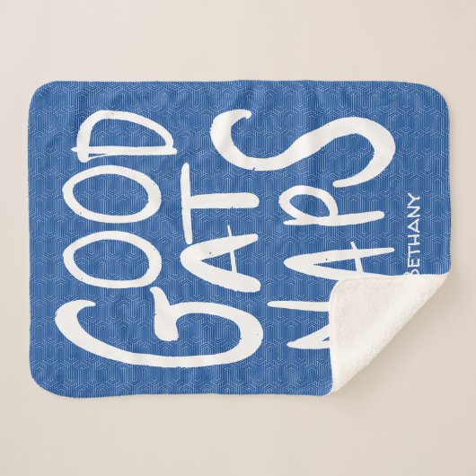 Good At Naps - Royal bllue Sherpa Blanket Sherpa Deken (Voorkant (horizontaal))