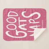 Good At Naps - Roze Sherpa Blanket Deken (Voorkant (horizontaal))